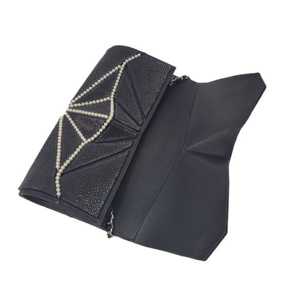 RARE! NEW Chanel Midnight Swim Pearl Origami Clutch - Picture 9 of 12